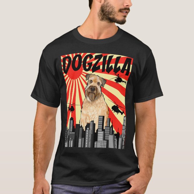 Camiseta Funny Retro Japanese Dogzilla Soft Coated Wheaten  (Anverso)