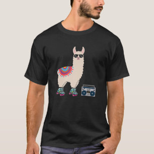 Camiseta Funny Retro Llama Roller Skate Derby 70S 80S Vacat