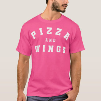 Camiseta Funny Retro Pizza & Wings Varsity College Style Bu