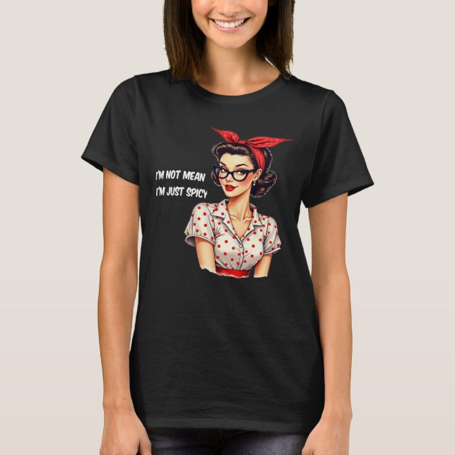 Camiseta Funny Retro Rockabilly Spicy Woman Tee (Anverso)