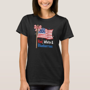 Camiseta Funny Retro Rojo, Blanco y Blueberries Patriot div