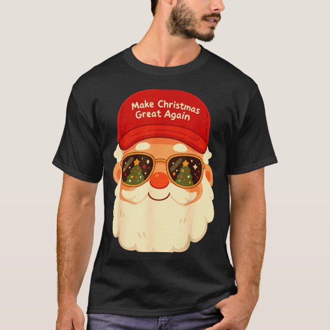 Camiseta Funny Retro Santa Christmas Trump Xmas Men Women  (Anverso)