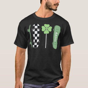Camiseta Funny Retro Skateboard Shamrock St Patricks Day Sk