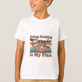 Camiseta Funny Retro Sloth Kids Graphic T-Shirt