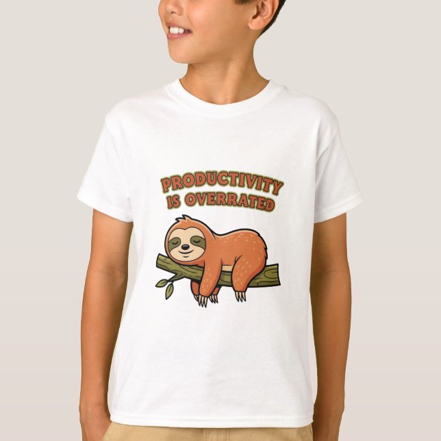 Camiseta Funny Retro Sloth Kids Graphic T-Shirt (Anverso)