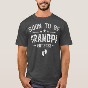Camiseta Funny Retro Soon To Be Grandpa Est 2022 New Grandp