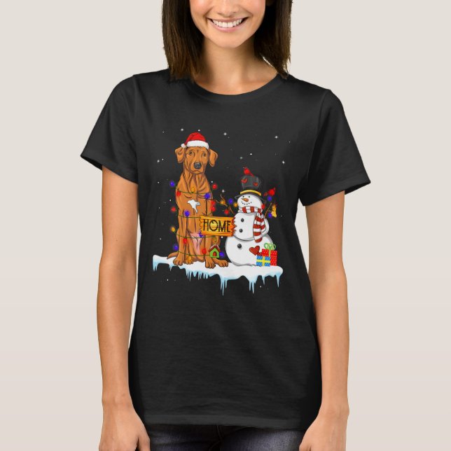Camiseta Funny Rhodesian Ridgeback Dog Christmas Snowman Xm (Anverso)
