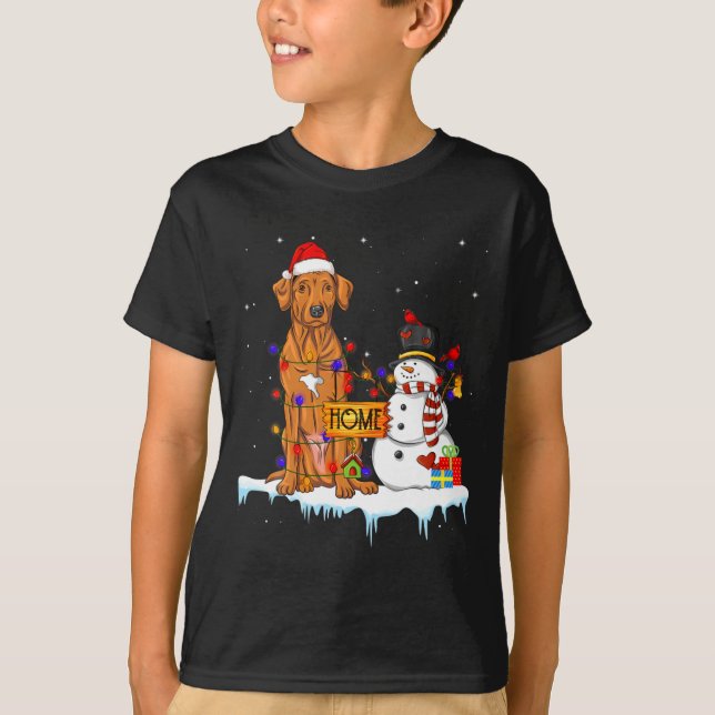 Camiseta Funny Rhodesian Ridgeback Dog Christmas Snowman Xm (Anverso)