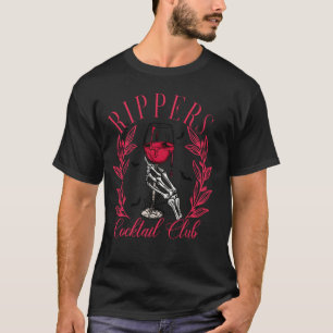 Camiseta Funny Rippers Cocktail Club Skeleton Hand Hallowee