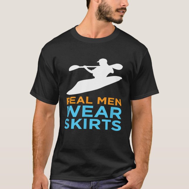Camiseta FUNNY river kayaking t shirt - Real Men Wear SKIRT (Anverso)