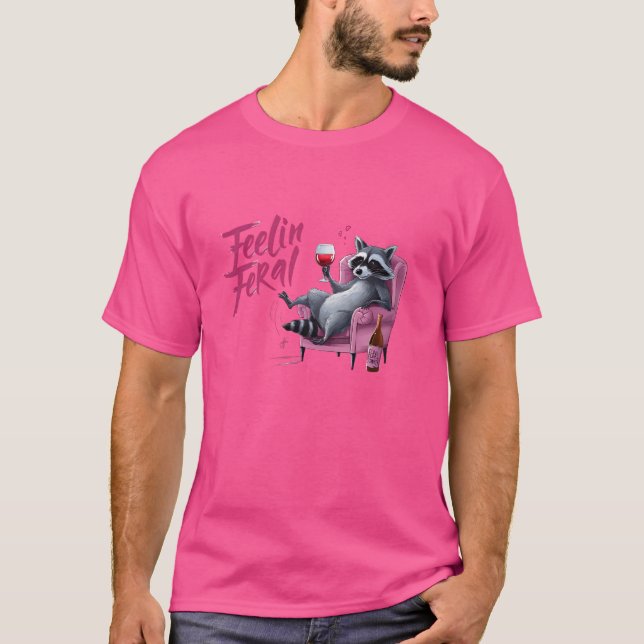 Camiseta Funny Rodent Trashy Trash Trash Wine Lover Feelin  (Anverso)