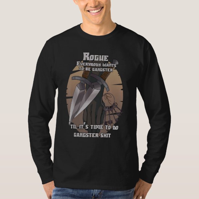 Camiseta Funny Rogue Gangster Dagger Tabletop Rpg Gamer (Anverso)