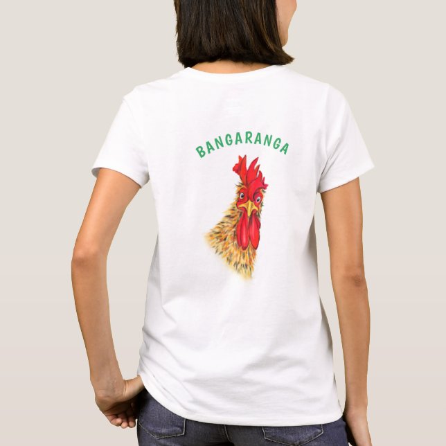 Camiseta Funny Rooster Texto Bangaranga (Reverso)