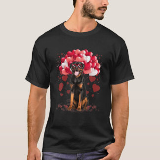 Camiseta Funny Rottweiler Día de San Valentín del corazón P