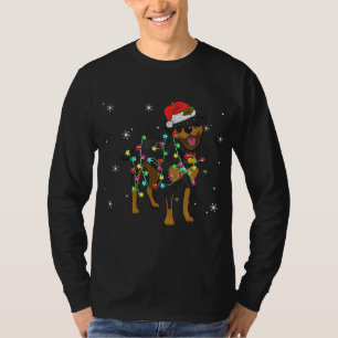 Camiseta Funny Rottweiler Dog Navidades Iluminan Perro Cach