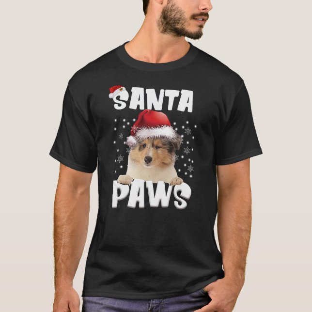 Camiseta Funny Rough Collie Christmas Lights Tree Dog Lover (Anverso)