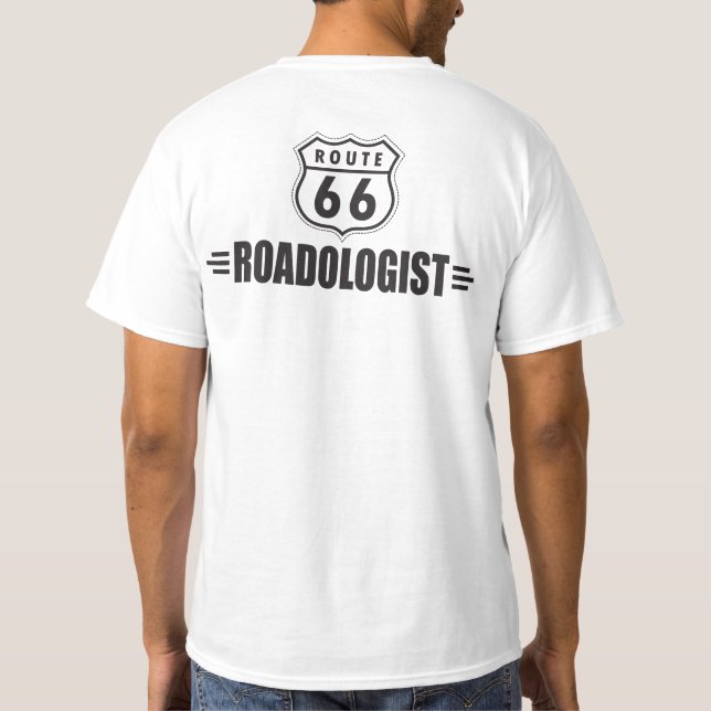 Camiseta Funny Route 66 Road Rótulo Roadólogo (Reverso)