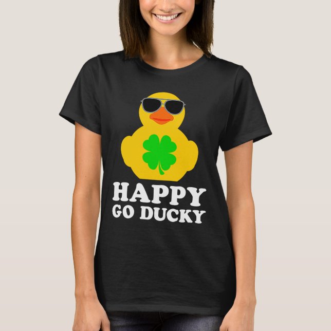 Camiseta Funny Rubber Duck Four Leaf Clover Sungafas Happ (Anverso)