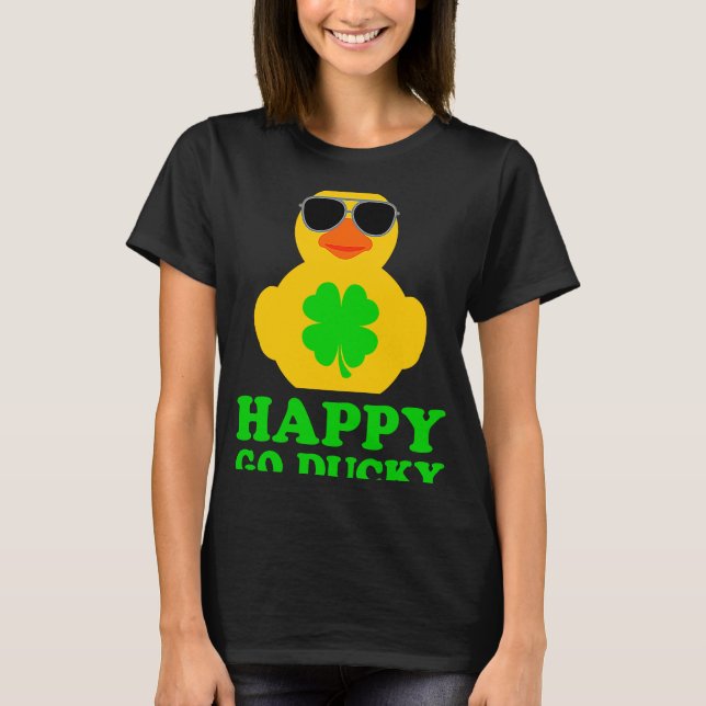 Camiseta Funny Rubber Duck Four Leaf Clover Sungafas Happ (Anverso)