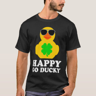Camiseta Funny Rubber Duck Four Leaf Clover Sungafas Happ