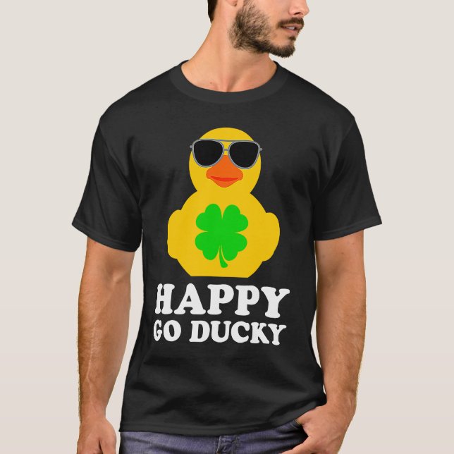 Camiseta Funny Rubber Duck Four Leaf Clover Sungafas Happ (Anverso)