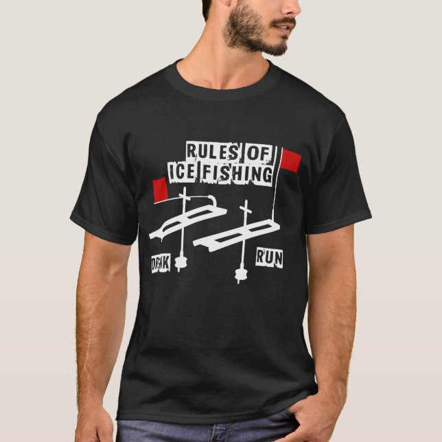 Camiseta Funny Rules of Ice Fishing Drinking (Anverso)