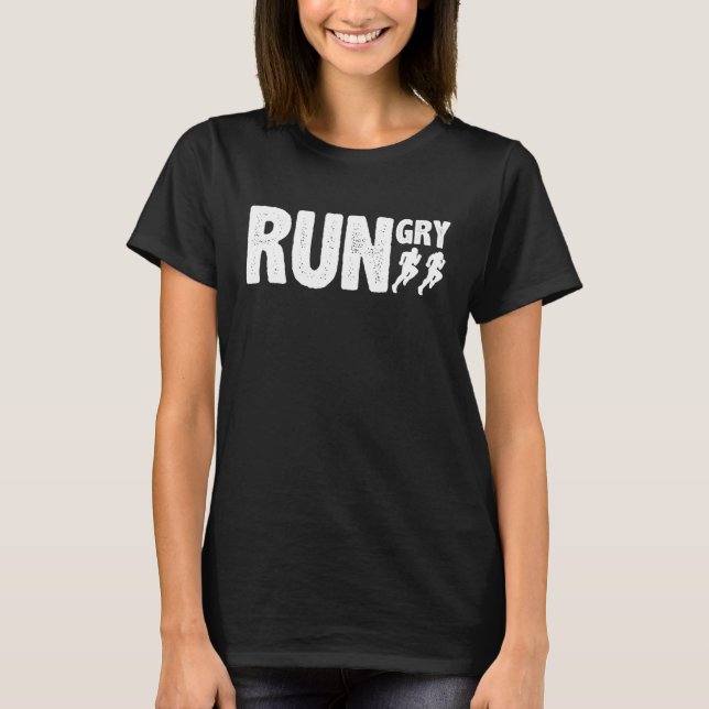 Camiseta Funny Rungry Runner Slogan (Anverso)