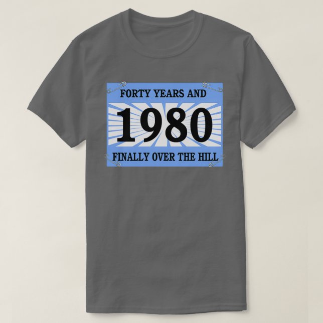 Camiseta Funny Running 1980 Forty Years 40th Birthday Over  (Diseño del anverso)