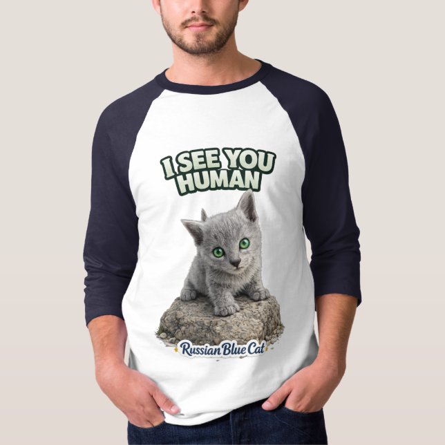 Camiseta Funny Russian Blue Kitten Design (Anverso)
