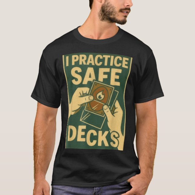 Camiseta Funny Safe Decks Trading Card Game Pun Humor  (Anverso)