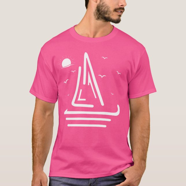 Camiseta Funny Sailboat Estilo Retro Barco Navegación (Anverso)