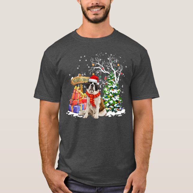 Camiseta Funny Saint Bernard Santa Navidades Perro Lover (Anverso)