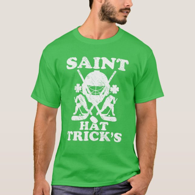 Camiseta Funny Saint Gorra Tricks Hockey sobre St. Patrick' (Anverso)