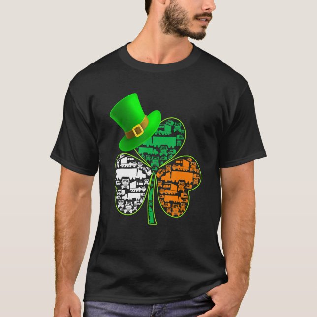 Camiseta Funny Saint Patrick S Day Trucker Shamrock Gorra I (Anverso)
