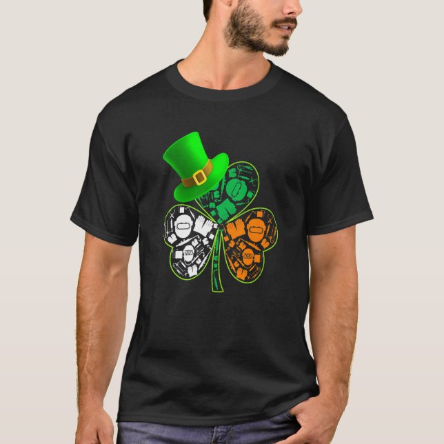 Camiseta Funny Saint Patrick S Day Welder Shamrock Gorra Ir (Anverso)