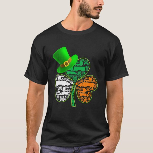 Camiseta Funny Saint Patrick's Day Trucker Shamrock Gorra I (Anverso)