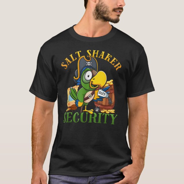 Camiseta Funny Salt Shaker Security Pirate Head Parrot Conc (Anverso)