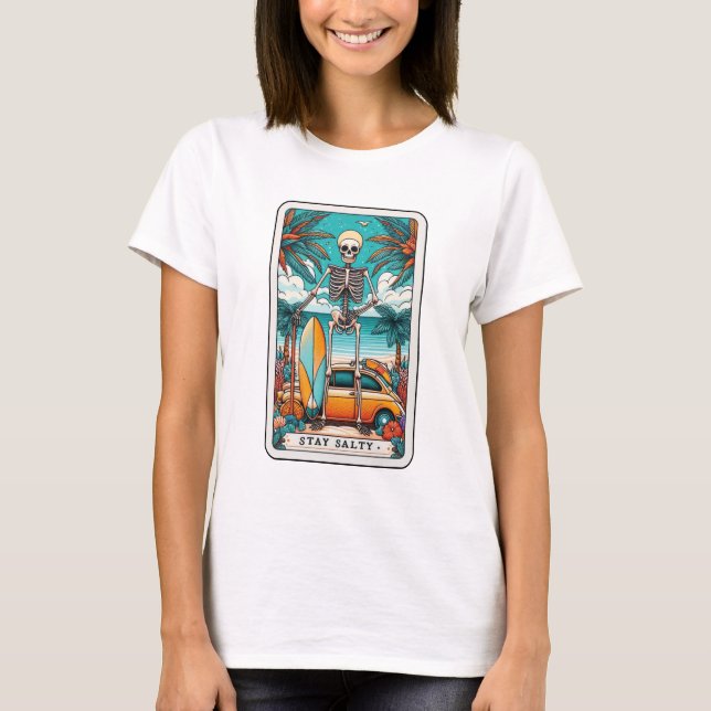 Camiseta Funny Salty Skeleton Tarot (Anverso)