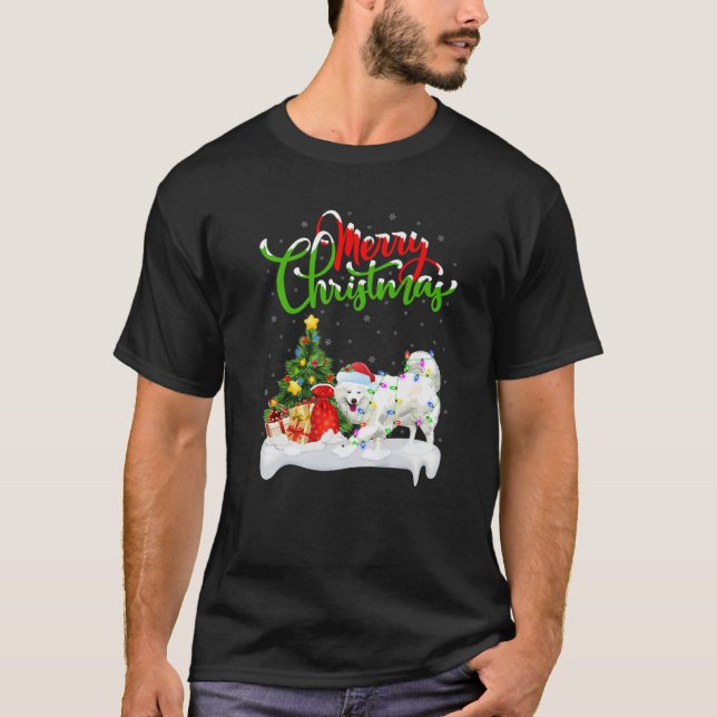 Camiseta Funny Samoyed Dog Lover Xmas Lighting Samoyed Chri (Anverso)