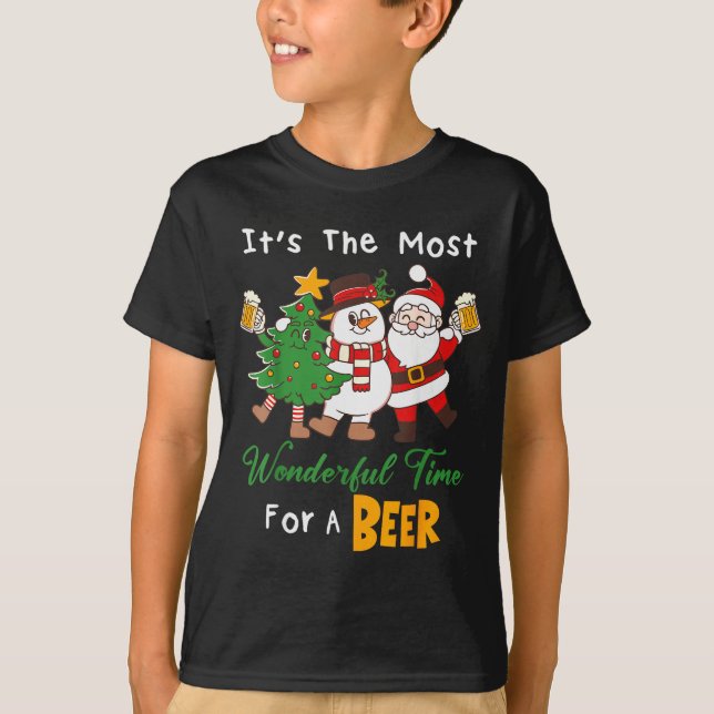 Camiseta Funny Santa Beer Christmas Drinking Most Wonderful (Anverso)