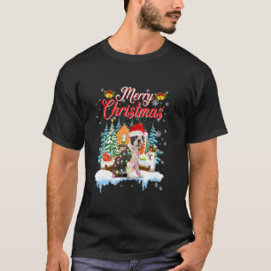 Camiseta Funny Santa Boston Terrier Feliz Navidad Hombres W