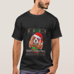 Camiseta Funny Santa Cavalier King Scarf Lover Ugly Christm<br><div class="desc">Funny Santa Cavalier King Scarf Navidades feos suéter V Cuello</div>
