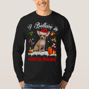 Camiseta Funny Santa Chihuahua Claus Decoración de Navidade