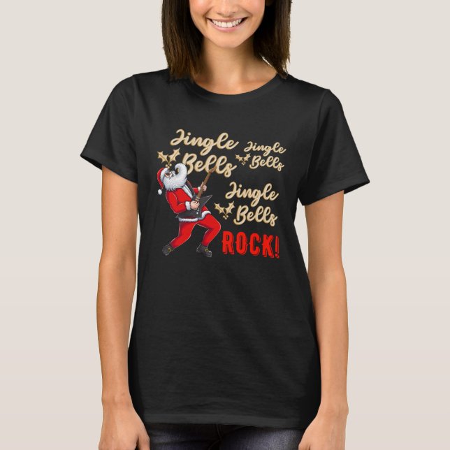 Camiseta Funny Santa Claus Jingle Bell Rock Navidades (Anverso)