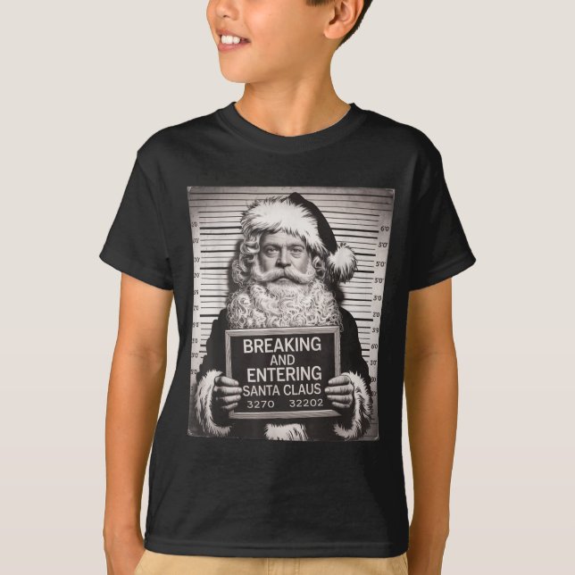 Camiseta Funny Santa Claus Mugshot Christmas – Santa Xmas  (Anverso)