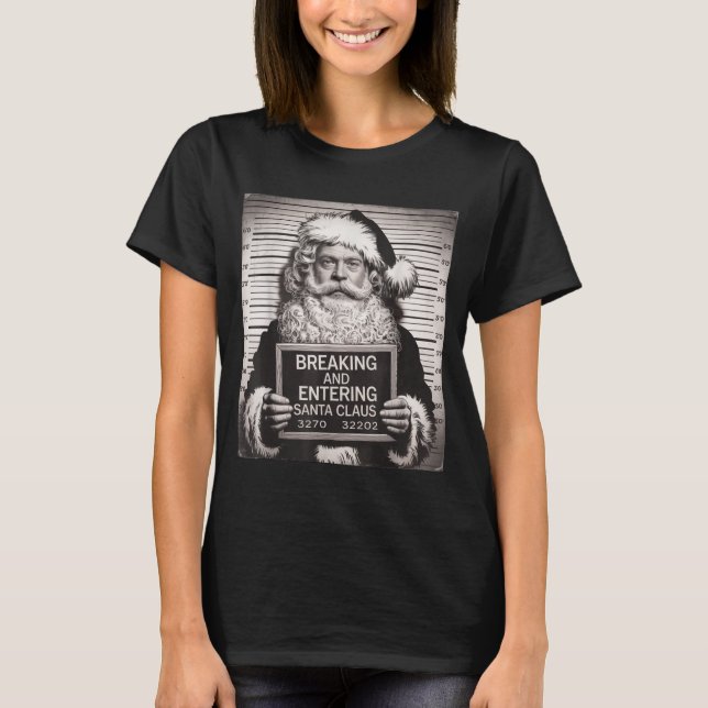 Camiseta Funny Santa Claus Mugshot Christmas – Santa Xmas  (Anverso)