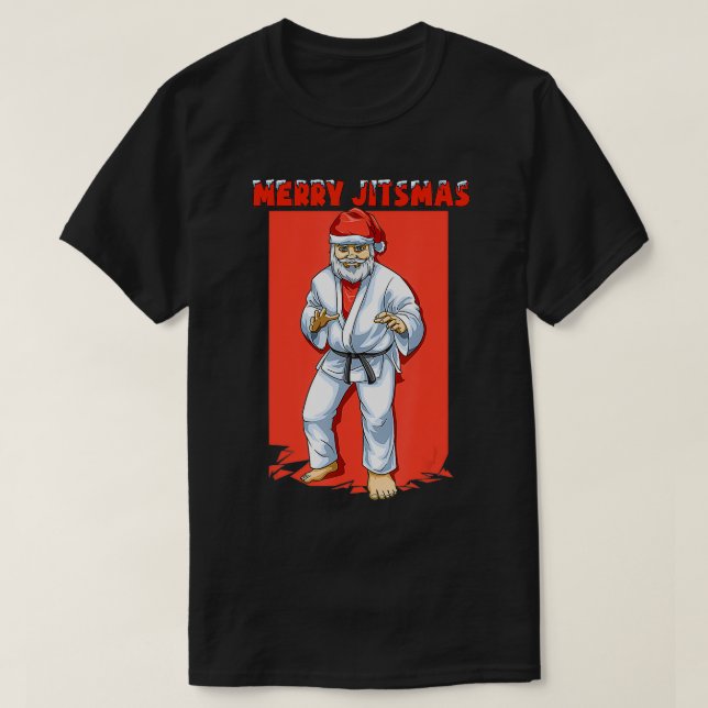 Camiseta Funny Santa Claus Navidades brasileño Jiu Jitsu (Diseño del anverso)