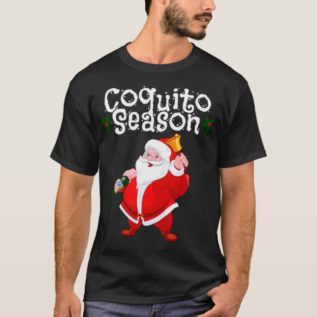Camiseta Funny Santa Claus Navidades Coquito S puertorrique (Anverso)