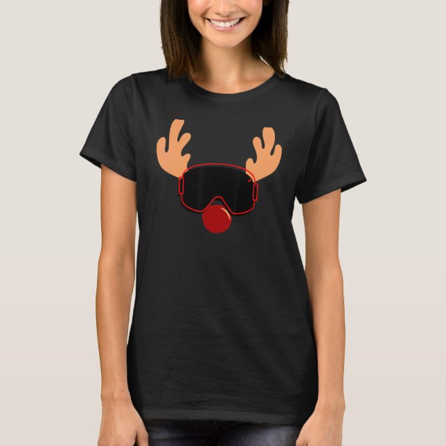Camiseta Funny Santa Claus Reindeer In Goggles, Very Cute F (Anverso)