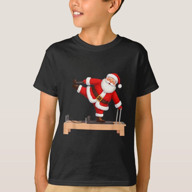 Camiseta Funny Santa Doing Reformer Lates Christmas Xmas La (Anverso)